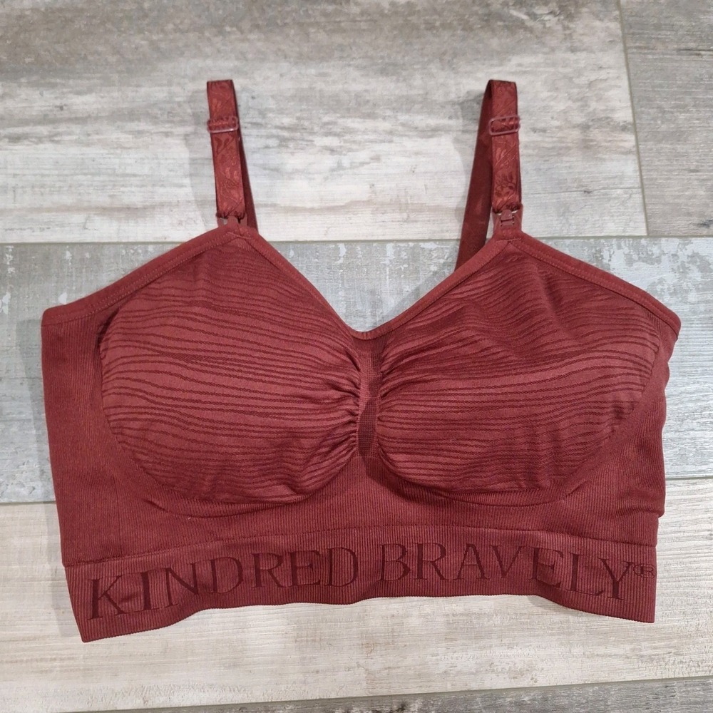 Kindred Bravely Womens Nursing Bra Size Large Hands Free Pumping Brown